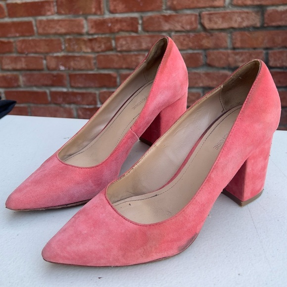 Pour La Victoire Pink Suede Heels size 6 - Picture 2 of 2